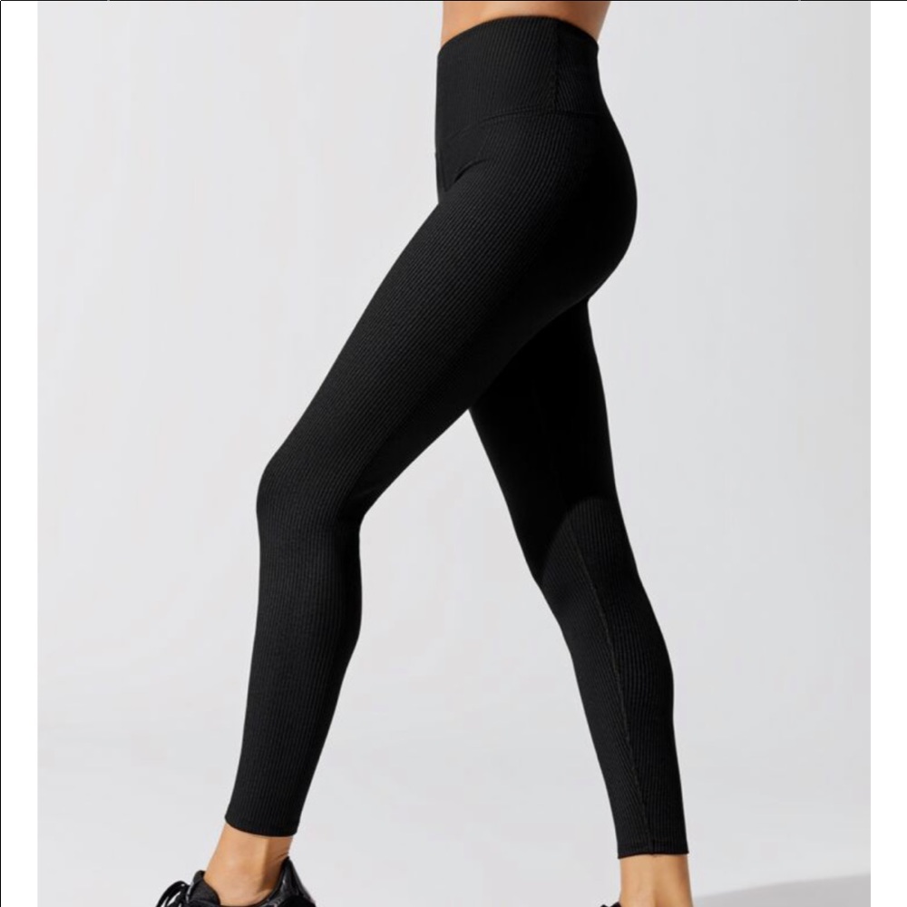 Carbon38 black ribbed leggings